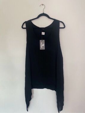 Bella Amore Black Draped Sleeveless Tank Top